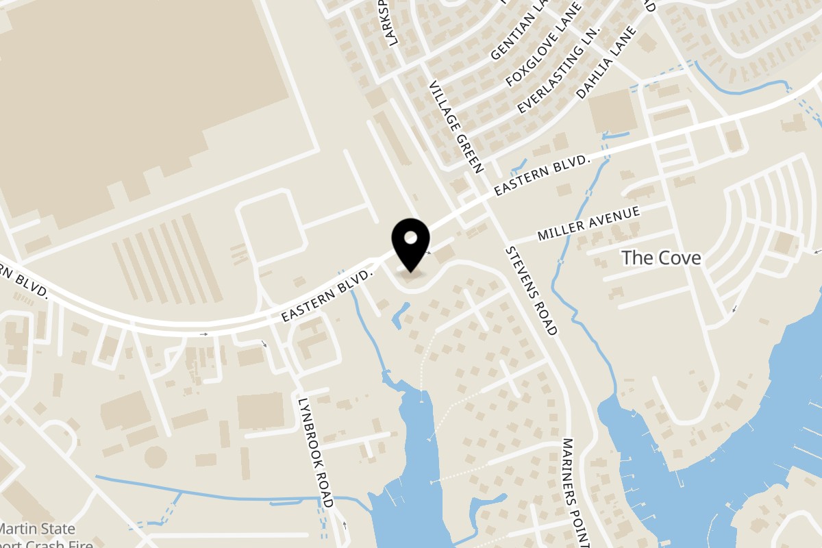 Map showing the location of SmokeHouse Pit Beef on 3007 Eastern Blvd in Middle River